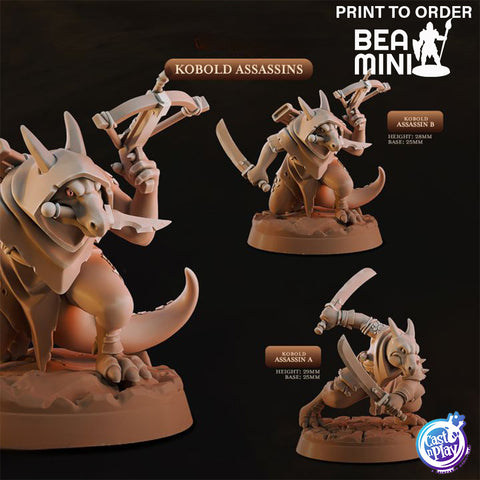 Kobold Assassins | BeaMini Print to Order Miniatures