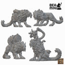 Tabaxi Trader & Pack Cats | BeaMini Unpainted RPG Miniatures