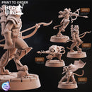 Catfolk Rogues | BeaMini Print to Order Miniatures