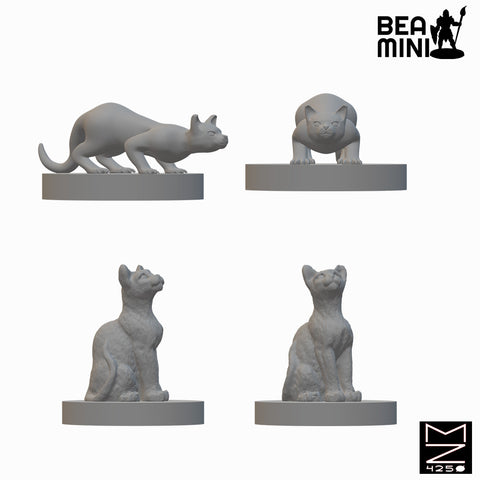 Cats | BeaMini Unpainted RPG Miniatures