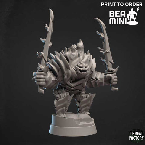 Fire Elemental Myrmidon A | BeaMini Print to Order Miniatures