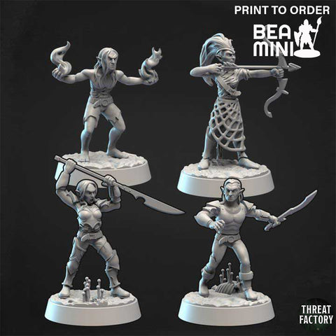 Drow Warriors | BeaMini Print to Order Miniatures