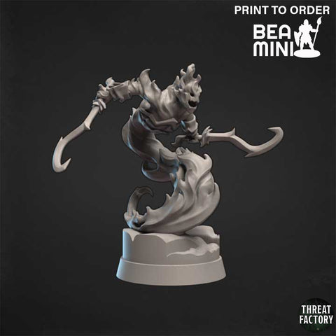 Fire Elemental Myrmidon B | BeaMini Print to Order Miniatures