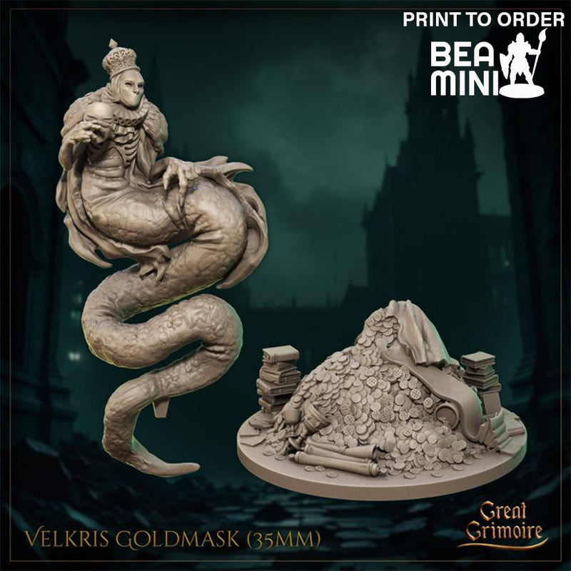 Velkris Goldmask | BeaMini Print to Order Miniatures