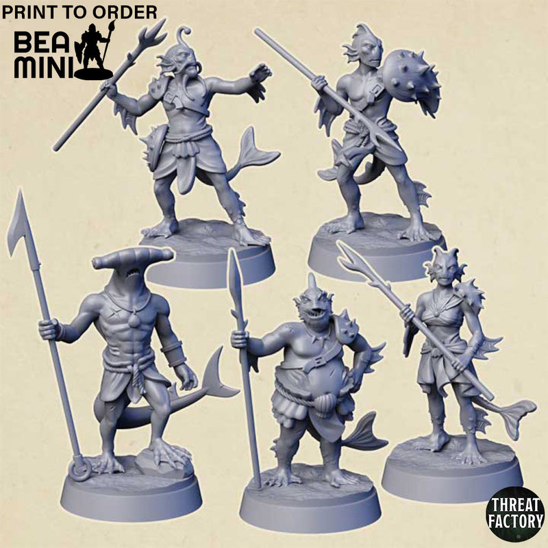 Sahuagin Warband | BeaMini Print to Order Miniatures