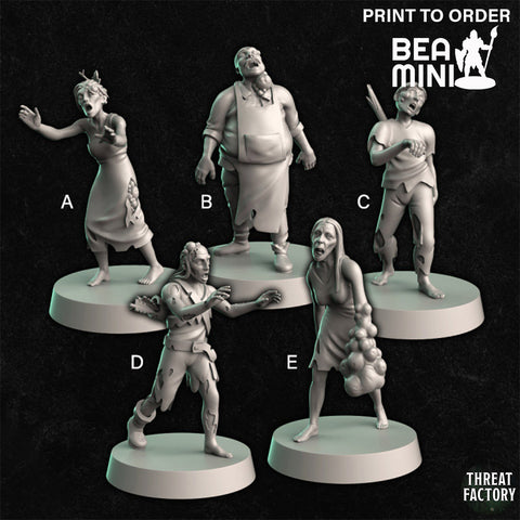 Swamp Zombies | BeaMini Print to Order Miniatures