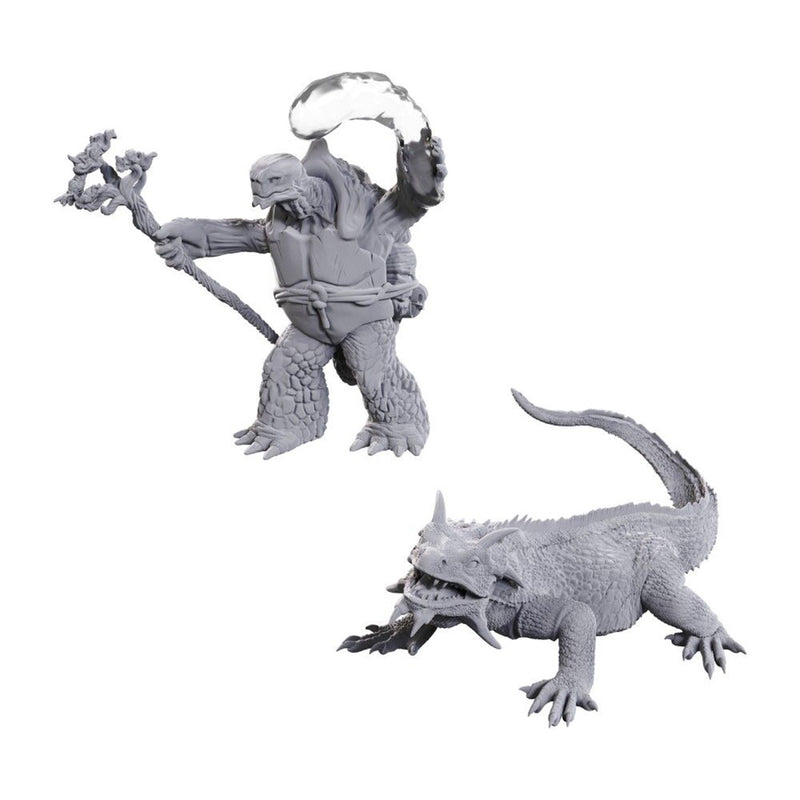 Tortle Druid & Wild Shape Giant Lizard - Nolzur's Marvelous Unpainted Miniatures