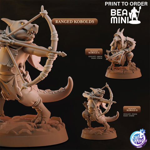 Ranged Kobolds | BeaMini Print to Order Miniatures