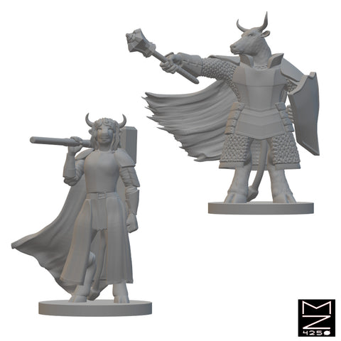 Minotaur Clerics | BeaMini Unpainted RPG Miniatures
