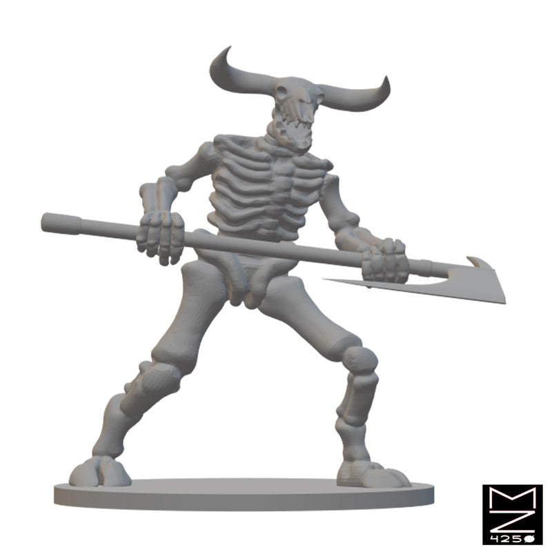 Minotaur Skeleton | BeaMini Unpainted RPG Miniatures