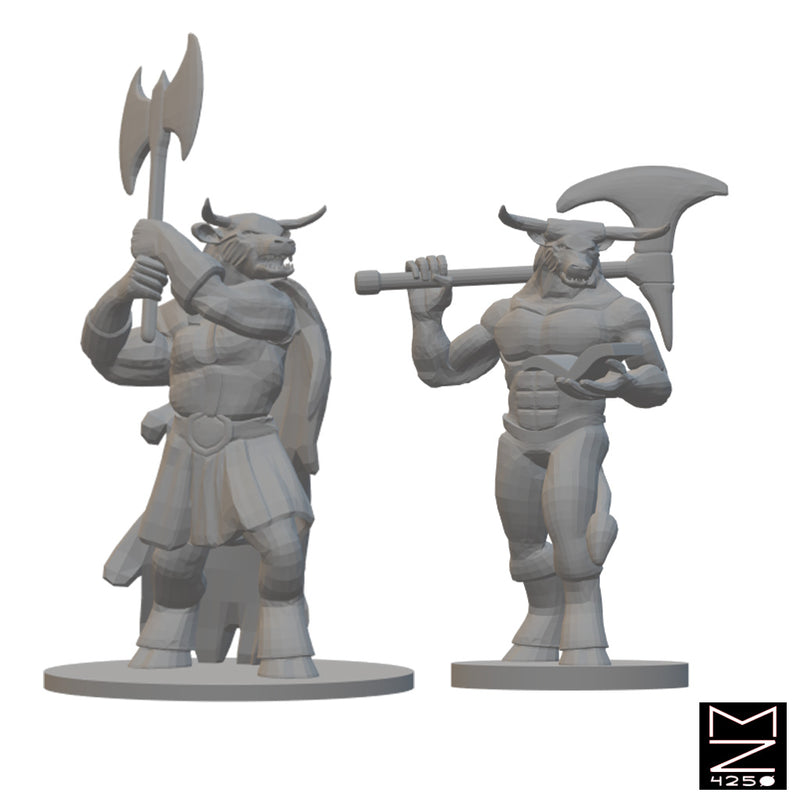 Minotaurs | BeaMini Unpainted RPG Miniatures