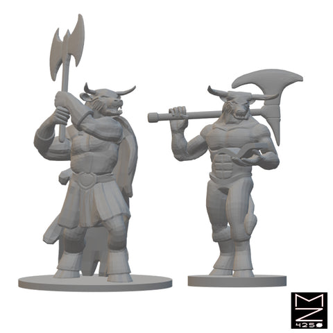 Minotaurs | BeaMini Unpainted RPG Miniatures