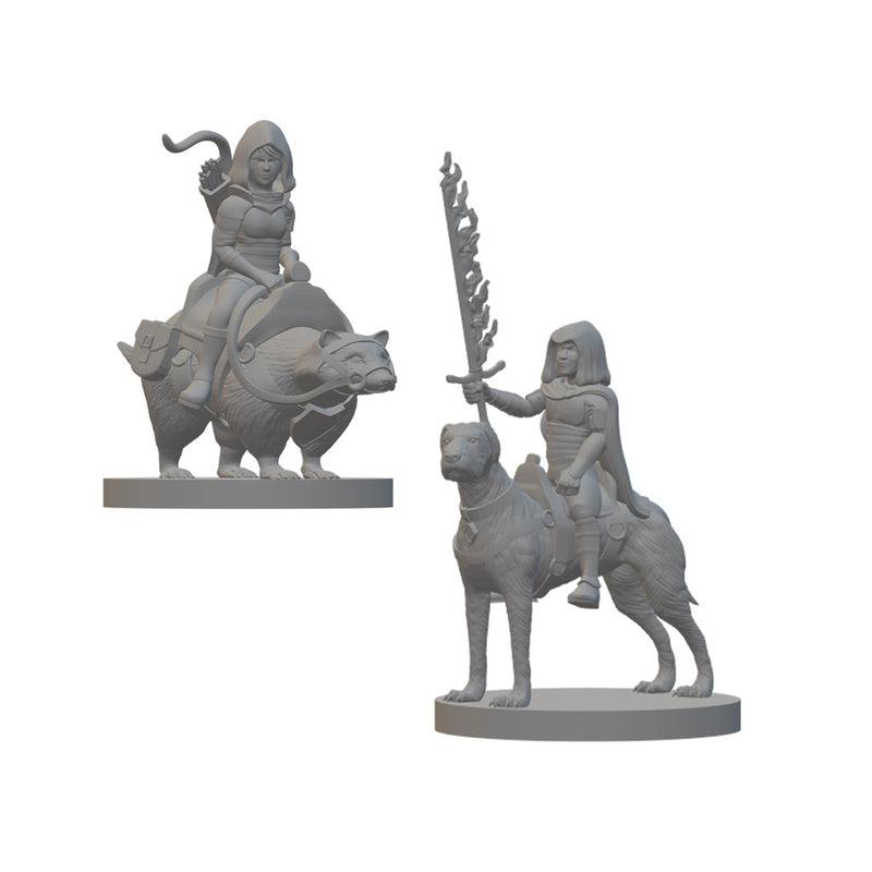 Mounted Halfling Rangers | BeaMini Unpainted RPG Miniatures