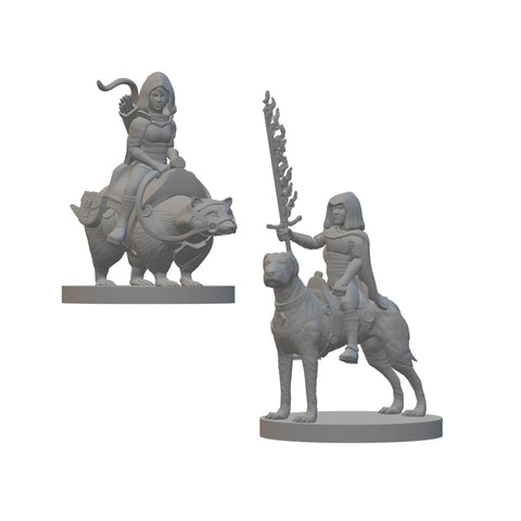 Mounted Halfling Rangers | BeaMini Unpainted RPG Miniatures