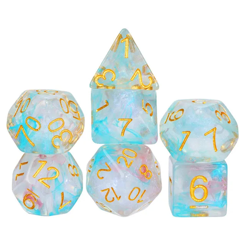 Mystic Swirl - 7 Piece Polyhedral Dice Set + Dice Bag