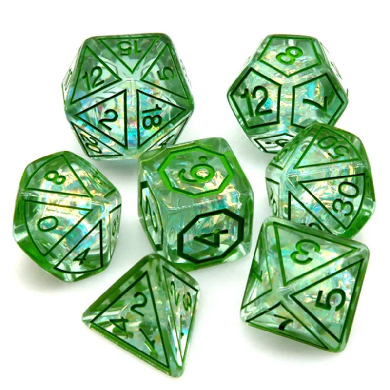 Natures Magic - 7 Piece Polyhedral Dice Set + Dice Bag