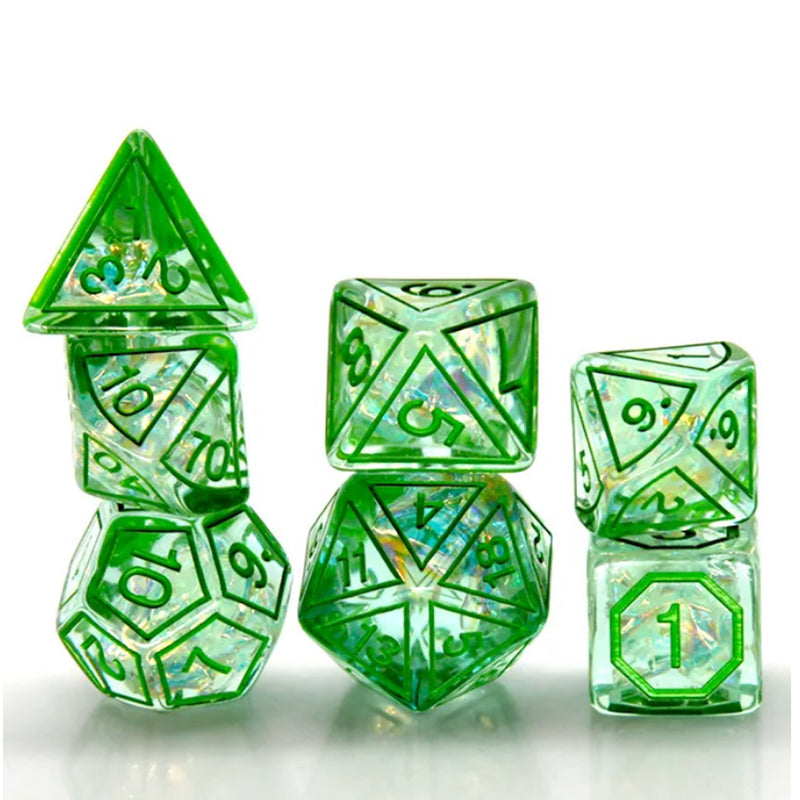 Natures Magic - 7 Piece Polyhedral Dice Set + Dice Bag