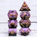 Night Blossom - Handcrafted Sharp Edge Dice Set & Dice Case