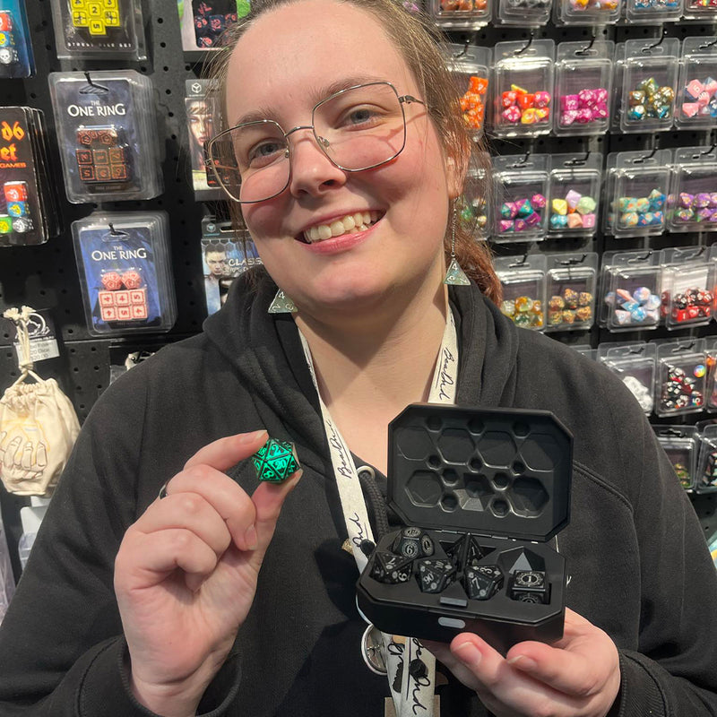 'Nordic Rune LED Dice' - Rechargeable Light Up Dice - 7 Piece Dice Set