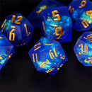 Oceans Embrace - Handcrafted Sharp Edge Dice Set & Dice Case