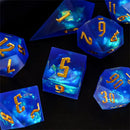 Oceans Embrace - Handcrafted Sharp Edge Dice Set & Dice Case