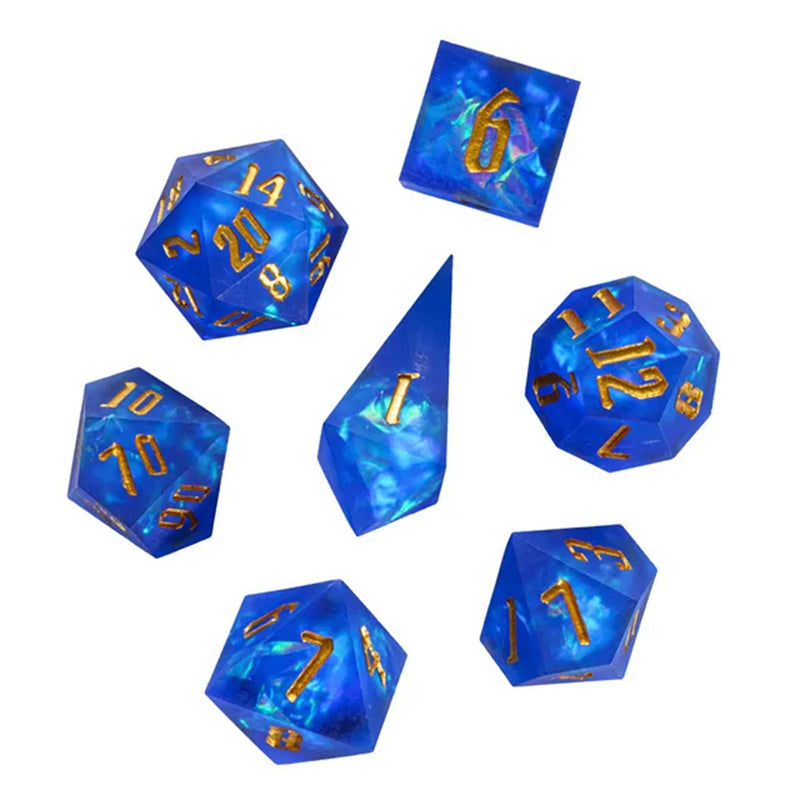 Oceans Embrace - Handcrafted Sharp Edge Dice Set & Dice Case
