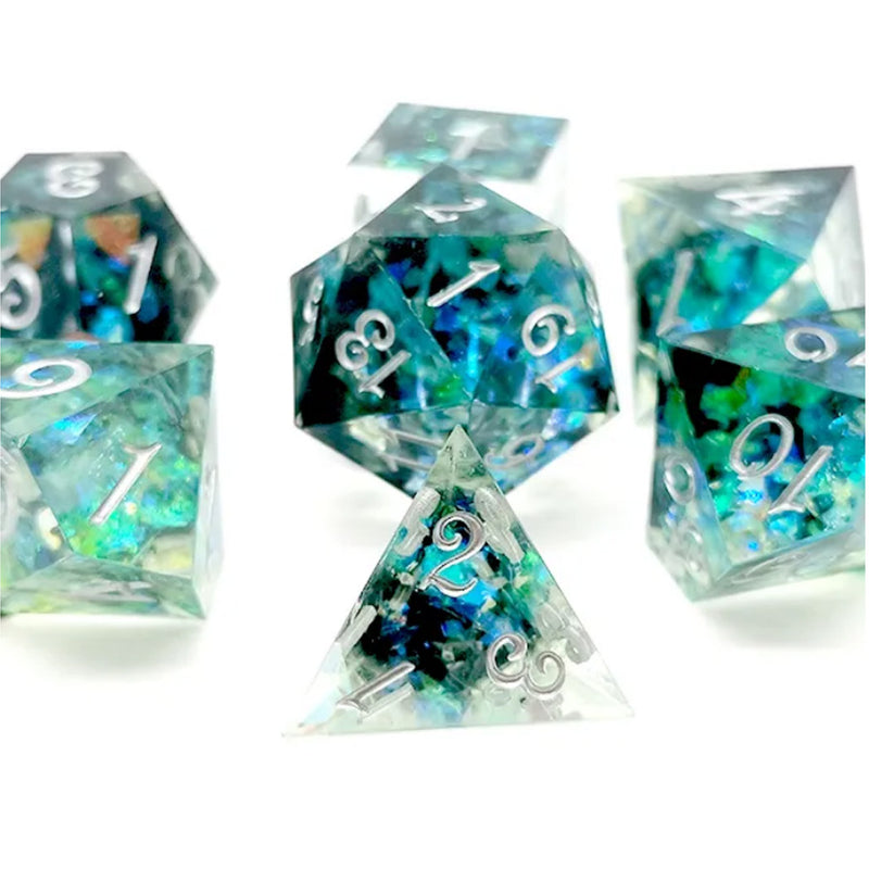 Ocean's Treasure - Handcrafted Sharp Edge Dice Set & Dice Case
