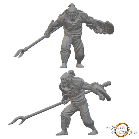 Orc Spearmen | BeaMini Unpainted RPG Miniatures