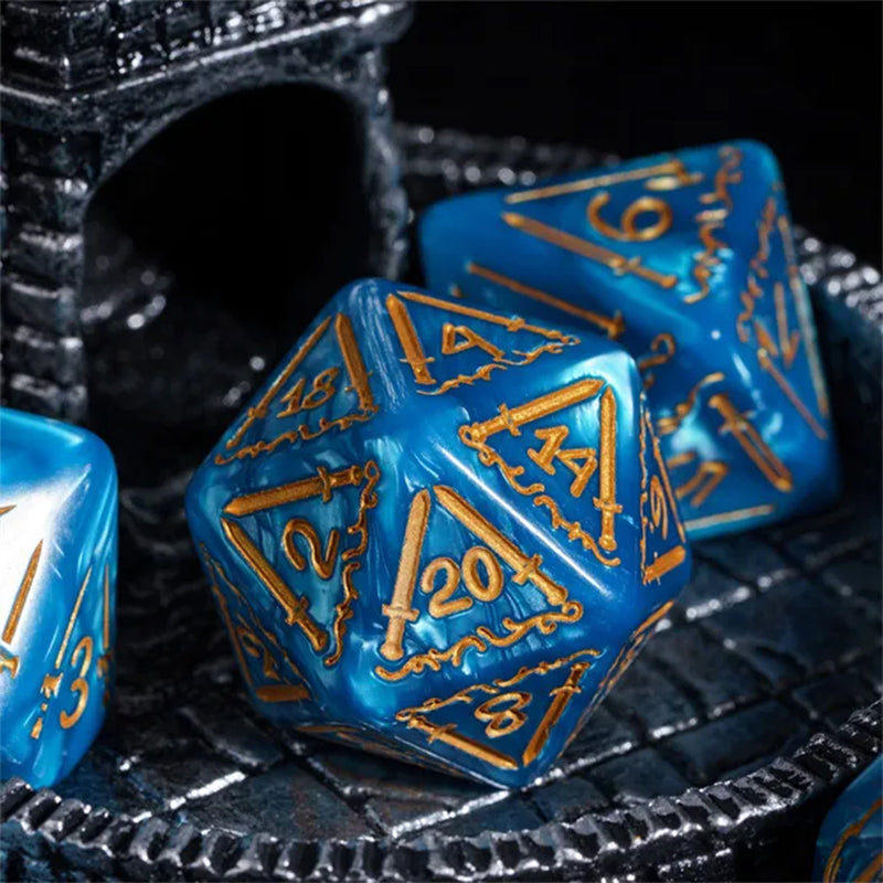 Paladins Protection Giant Sized Dice  - 7 Piece Polyhedral Dice Set