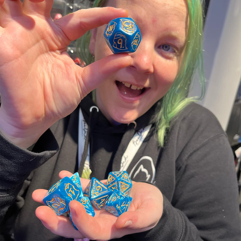 Paladins Protection Giant Sized Dice  - 7 Piece Polyhedral Dice Set