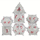 Palladium Drake - 7 Piece Hollow Metal Polyhedral Dice Set & Dice Case