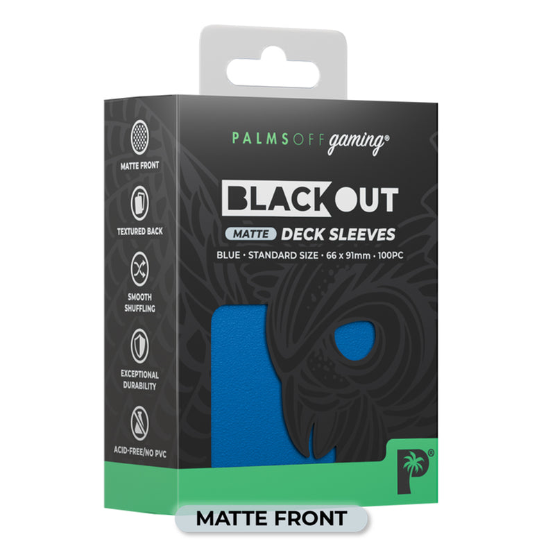 Palms Off Blackout Deck Sleeves (100) Blue (Matte)