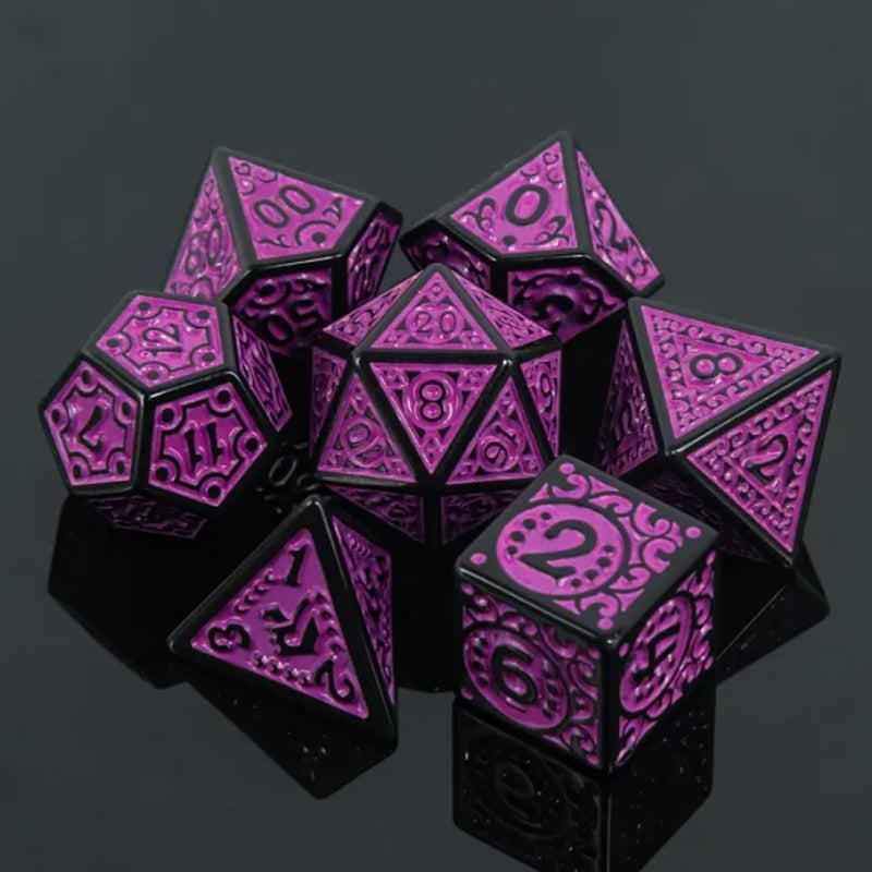 Patrons Flame - 7 Piece Polyhedral Dice Set + Dice Bag