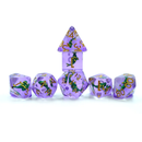 Periwinkle Sea - 7 Piece Polyhedral Dice Set + Dice Bag