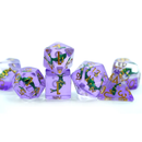 Periwinkle Sea - 7 Piece Polyhedral Dice Set + Dice Bag