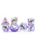 Periwinkle Sea - 7 Piece Polyhedral Dice Set + Dice Bag
