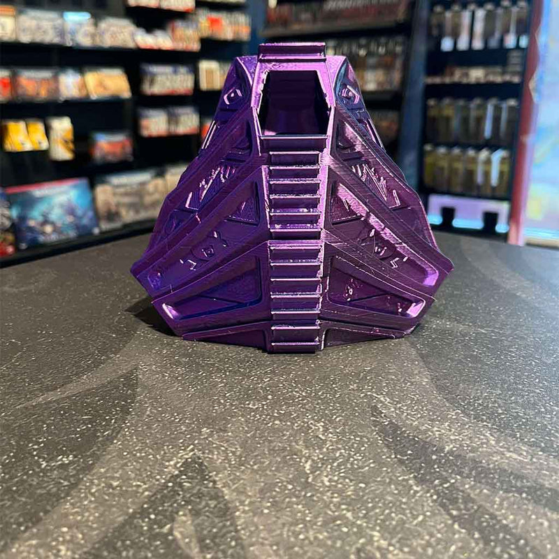 3D Printed Dice Tower - Pharaoh Skull (Purple/Blue)