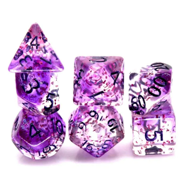 Pink Lemonade - 7 Piece Polyhedral Dice Set + Dice Bag