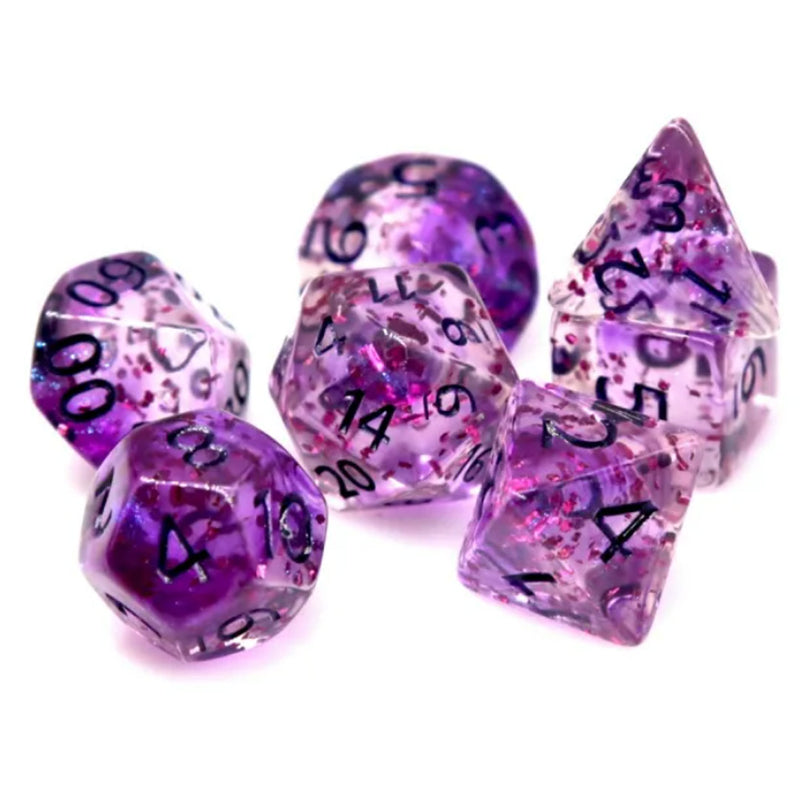 Pink Lemonade - 7 Piece Polyhedral Dice Set + Dice Bag