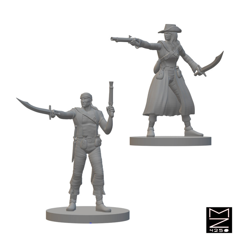 Pirates | BeaMini Unpainted RPG Miniatures