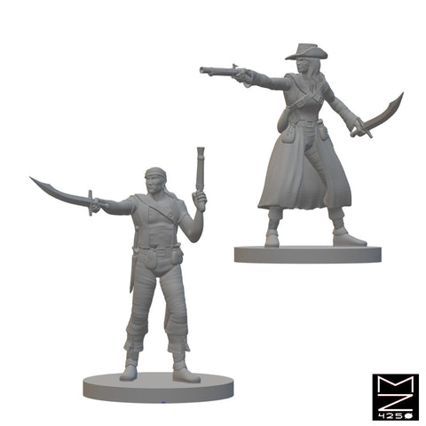 Pirates | BeaMini Unpainted RPG Miniatures