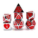 Queen of Hearts - 7 Piece Metal Polyhedral Dice Set & Dice Case