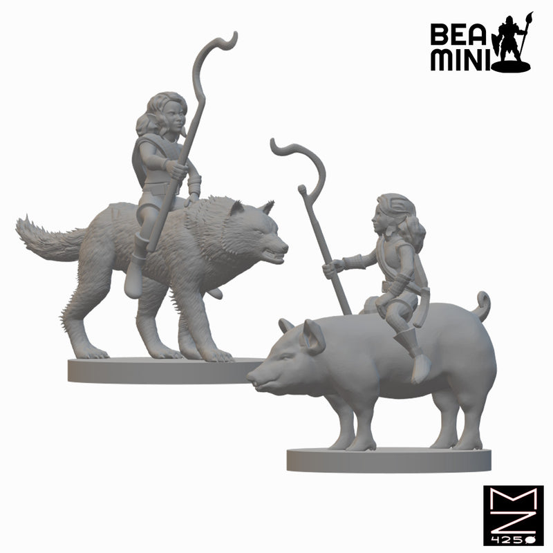 Halfling Druids | BeaMini Unpainted RPG Miniatures