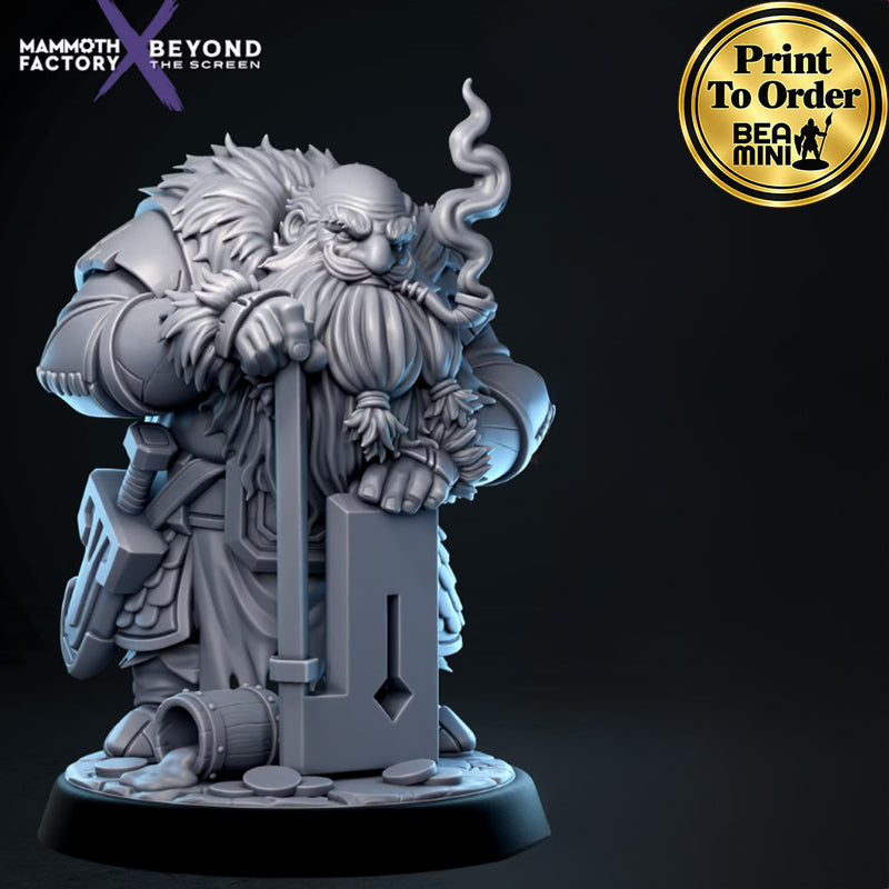 Khivar Bullhamer - Dwarf Fighter | BeaMini Print to Order Miniatures