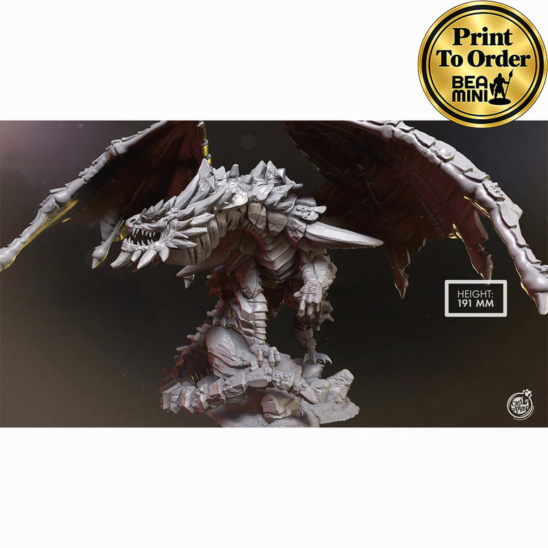 Mezsarg, Desert Brown Dragon | BeaMini Print to Order Miniatures