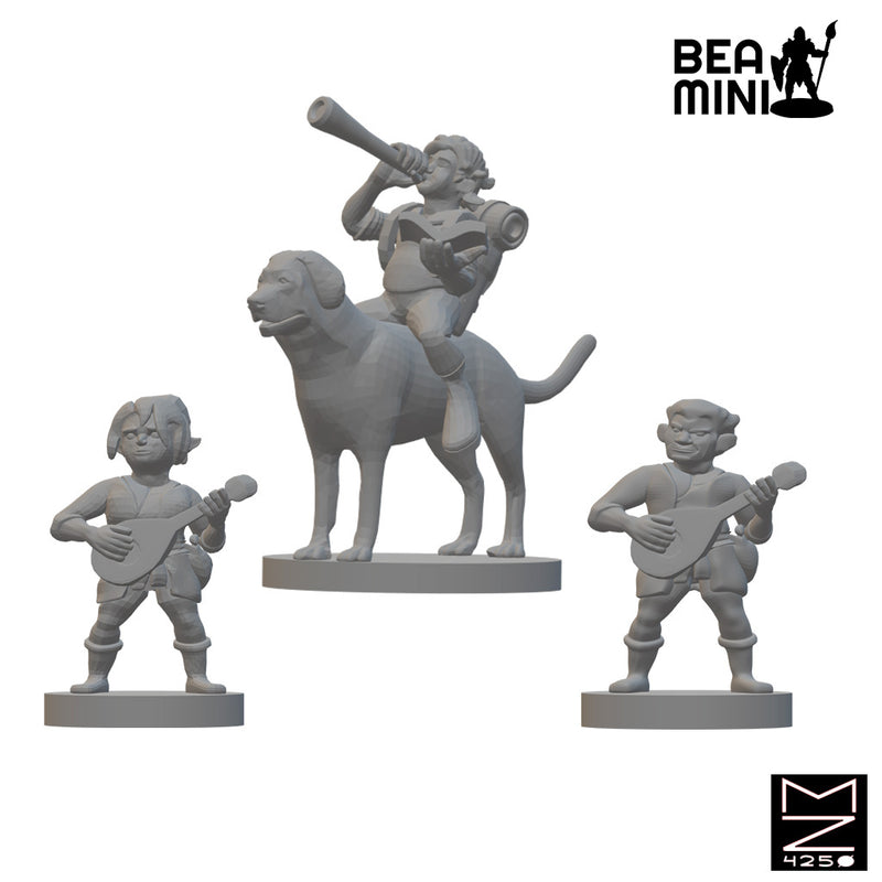 Halfling Bards | BeaMini Unpainted RPG Miniatures