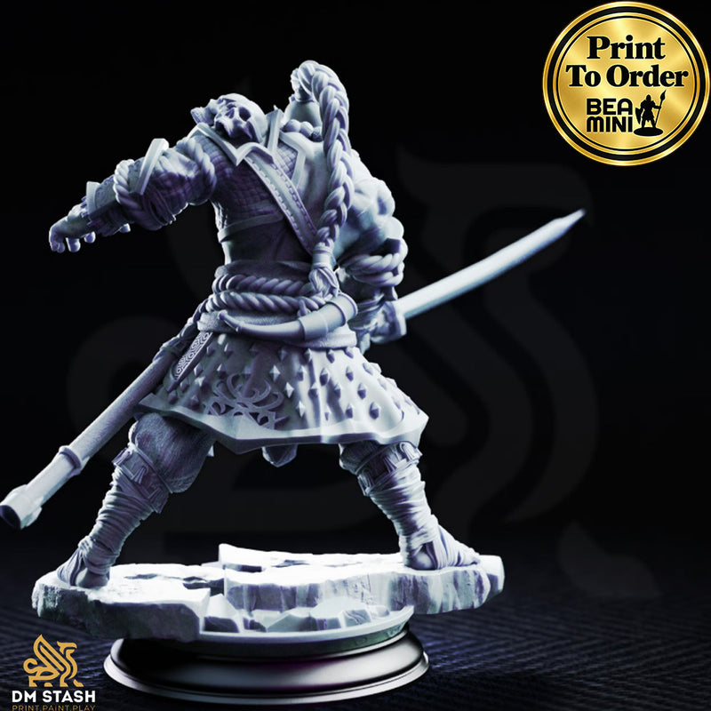 Bagrash Ilkhan, Orc Fighter | BeaMini Print to Order Miniatures