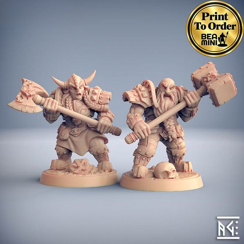 Dwarven Guards | BeaMini Print to Order Miniatures