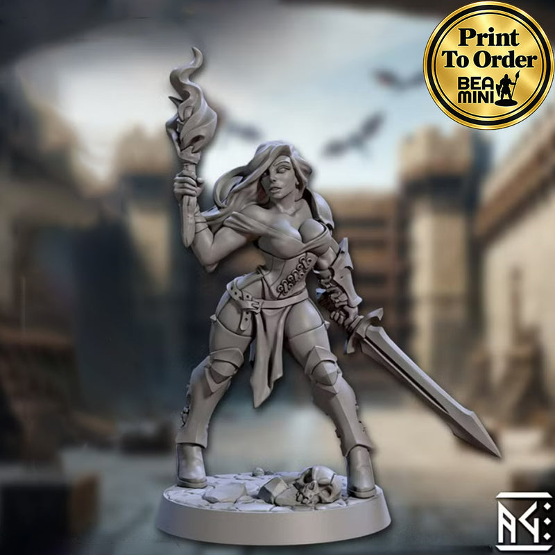Elena Human Fighter | BeaMini Print to Order Miniatures