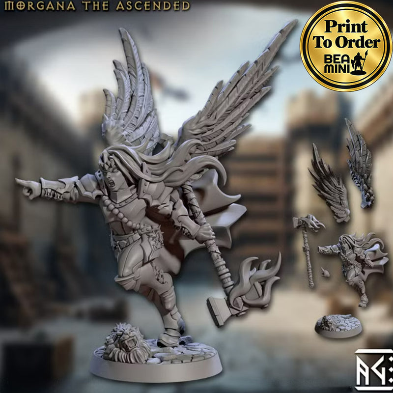 Aasimar Paladin - Morgana Ascended | BeaMini Print to Order Miniatures